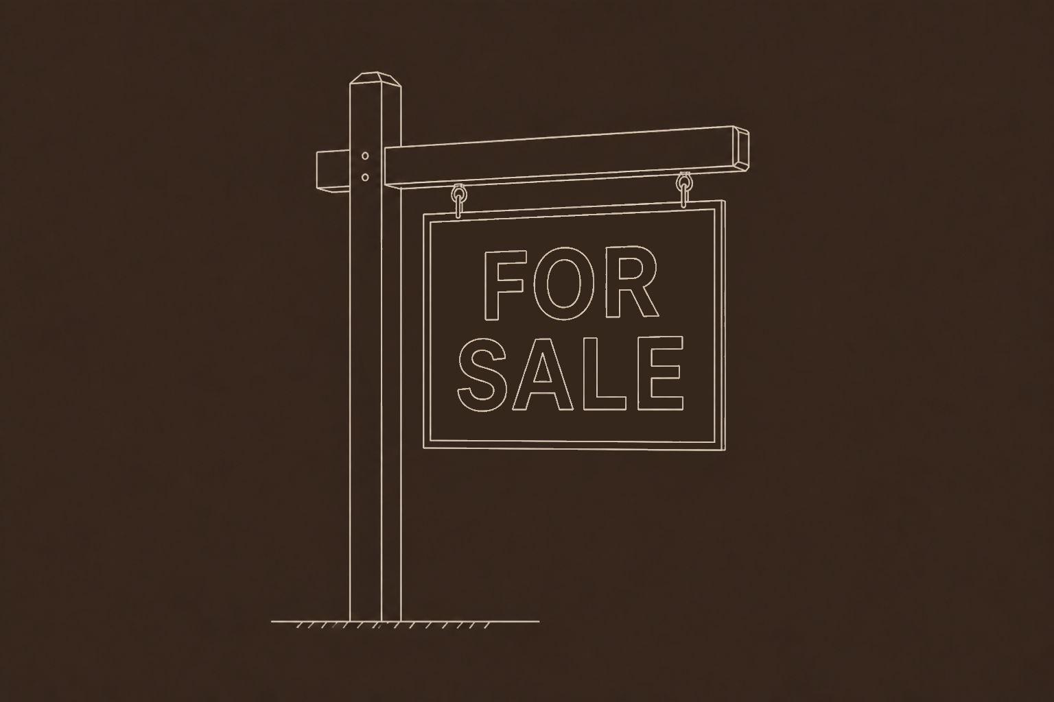 Outline illustration of a for sale sign