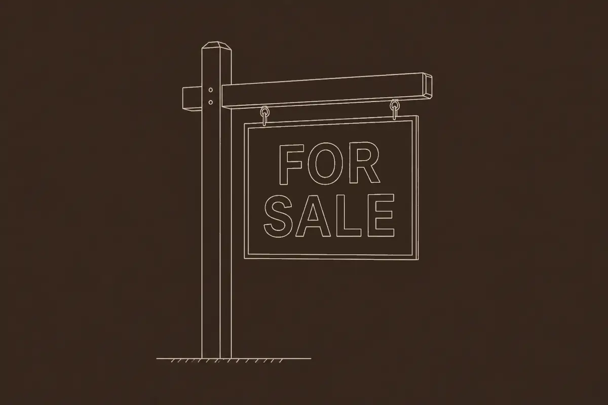 Outline illustration of a for sale sign