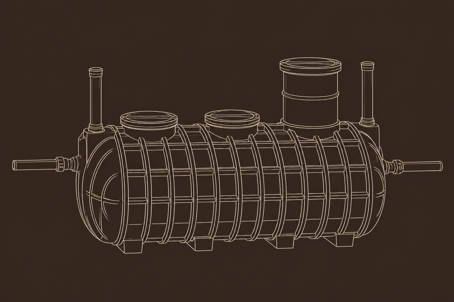 Outline illustration of an above-ground holding tank